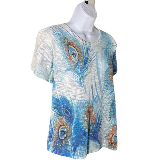 COCOS CLOZET Peacock Feather Design Top Women’s Size M - Picture 3 of 10